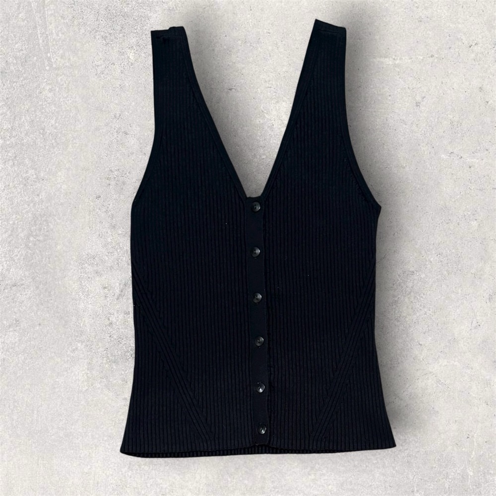Madewell Black Button Down Tank, Size S